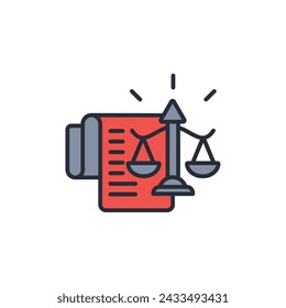 Law icon. vector.Editable stroke.linear style sign for use web design,logo.Symbol illustration.