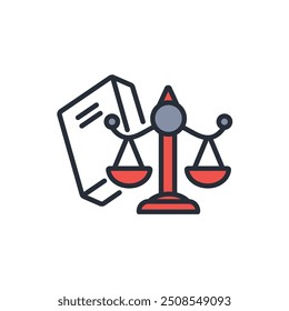 law icon. vector.Editable stroke.linear style sign for use web design,logo.Symbol illustration.