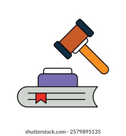 Law icon with white background vector stock illustration