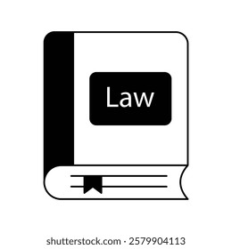 Law icon with white background vector stock illustration