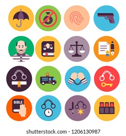 Law icons set