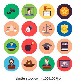 Law icons set