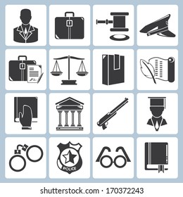 law icons set