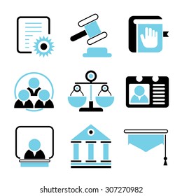 law icons set