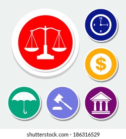 Law Icons Set,Vector Illustration