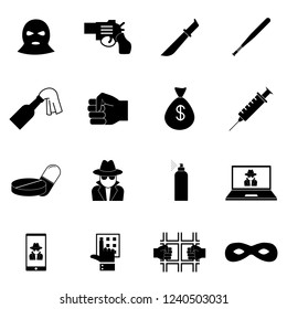 Law icons. Simple flat vector icons set on white background