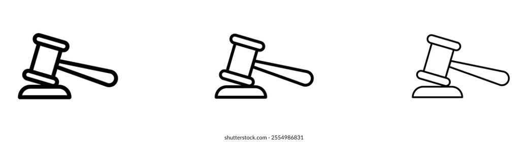 Law icons in tree different stroke sizes