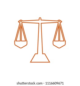 Law icons.Dark orange.Scales icons.Web and mobile