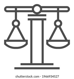 Industria del derecho, icono vector de línea cuadrada.