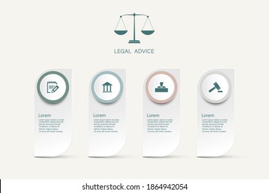 Law information for justice law verdict case legal gavel wooden hammer crime court auction symbol. infographic 