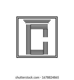 Diseño del logotipo de la letra inicial C de la ley