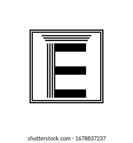 Law initial Letter E Logo Design