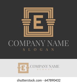 law initial Letter E Logo design