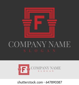 law initial Letter F Logo design
