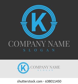 Law initial Letter K Logo Design