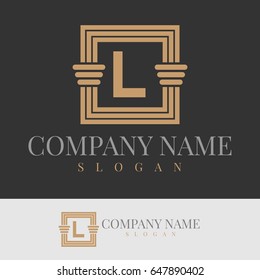 law initial Letter L Logo design
