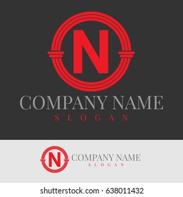Law initial Letter N Logo Design