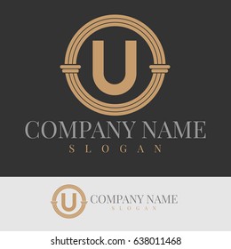 Law initial Letter U Logo Design