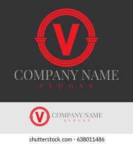 Law initial Letter V Logo Design