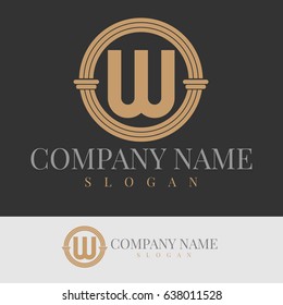 Law initial Letter W Logo Design