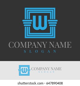 law initial Letter W Logo design