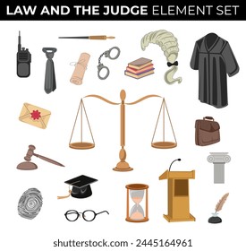 law and the judge design element illustration set