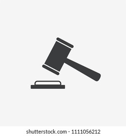 Law Judge Gavel Vector Icon