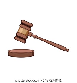 law judge hammer cartoon. gavel justice, auction legal, mallet lawyer law judge hammer sign. isolated symbol vector illustration