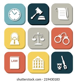 law judge icon set, justice sign