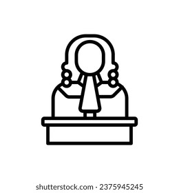 Law Judge Outline Icon Vector Illustration