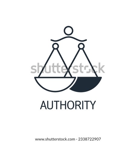 Law and judgement. Authority. Vector linear icon isolated on white background.