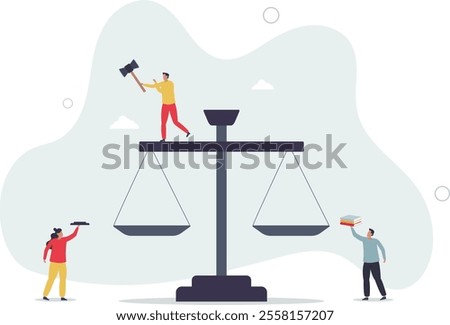 Law as jurisprudence knowledge study and judge occupation.flat characters.
