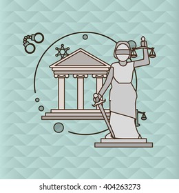 Law and Justice building design, vector illustration