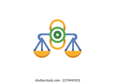 Law and Justice Colored Logo Vector