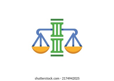 Law and Justice Colored Logo Vector