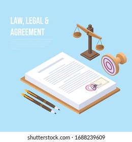 Law and Justice composition, vector illustration.