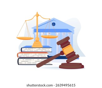 Law and justice concept, Law firm and legal services. Flat vector illustration. Public legal consultation, Lawyer, Legal aid, legal consultation in business. for ui, web design, landing page, web