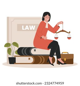 Law and justice concept, flat illustration vector. Illustration for website, landing page, mobile app, poster and banner. Trendy flat vector illustration