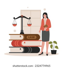 law justice concept, flat illustration vector. Illustration for website, landing page, mobile app, poster and banner. Trendy flat vector illustration