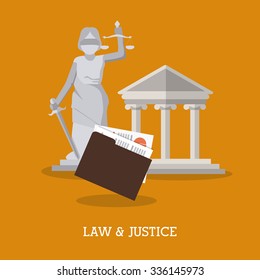 Law and Justice concept with icons design, vector illustration 10 eps graphic.