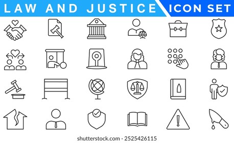 law and justice filled icons set. glyph icons such as finance book, low energy, ingot, keyword, allocation, depressed, corruption, handcuffs, organization chart, ungrowth icon