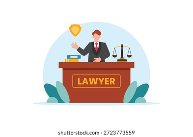 Law and Justice Flat Design Illustrations Character