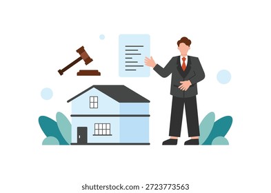 Personagem de Ilustrações de Design Plano Lei e Justiça