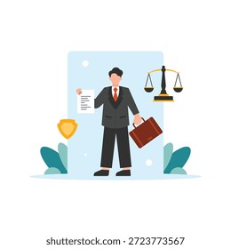 Law and Justice Flat Design Illustrations Character