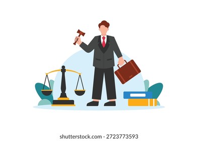Law and Justice Flat Design Illustrations Character