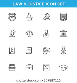 Law and Justice icon set