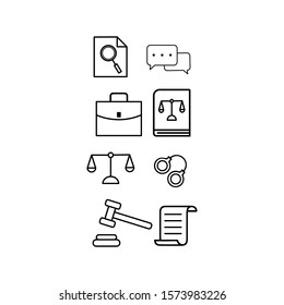 Law and justice icon vector line style design