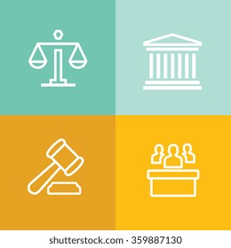 Law and Justice icons set