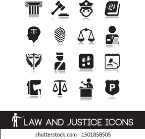 Law and justice icons set 4.