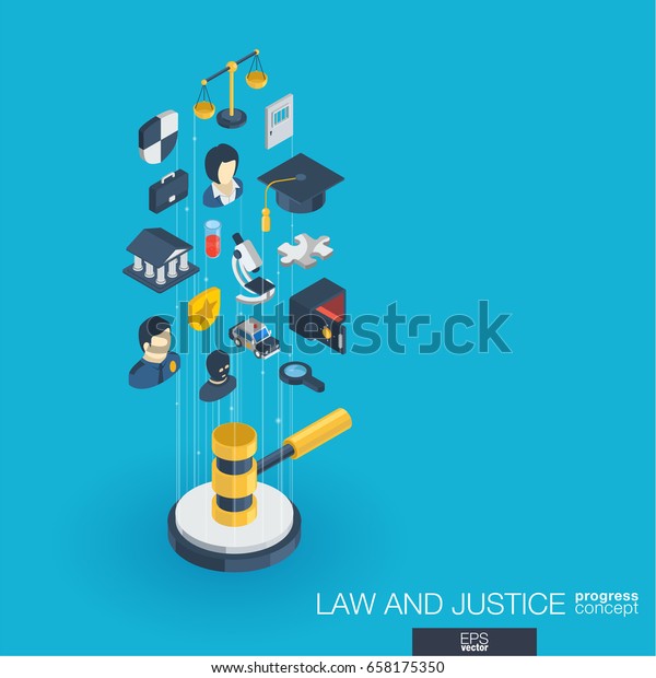 Law Justice Integrated 3d Web Icons Stock Vector Royalty Free 658175350